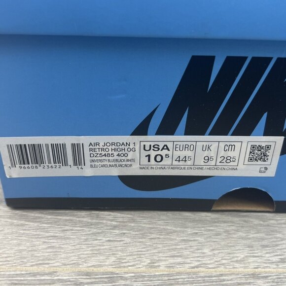 Air Jordan 1 Retro HI OG UNC Mens Size 10.5 University Blue Black NEW - Picture 14 of 14